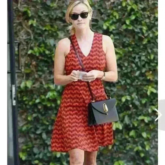 10 Crosby Derek Lam Sleeveless Printed Godet Dress - Picture 1 of 8